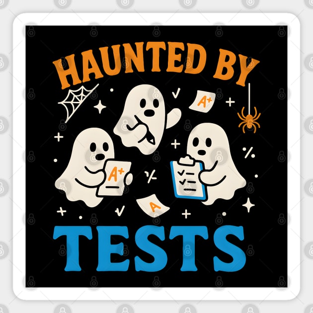 Haunted by Tests Funny Ghost Student Halloween Exam Graphic Magnet by MakerMind8.2
